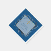 Modern Classic Blue Cross Boy Baptisme Servet (Hoek)