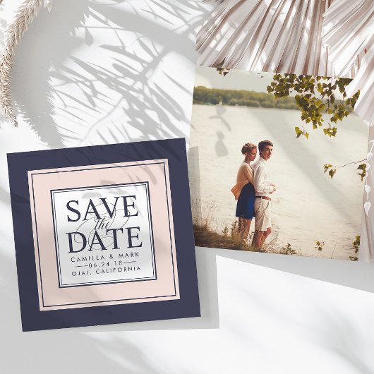 Modern Classic | Blush and Navy Save the Date