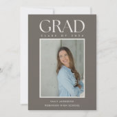 Modern Classic Brown Graduation Photo Announcement Aankondiging (Voorkant)