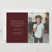 Modern Classic Burgundy Gold Photo Afstuderen Kaart (Achterkant)