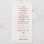 Modern Classic Burgundy Wedding Ceremony Program (Achterkant)