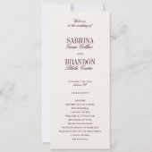 Modern Classic Burgundy Wedding Ceremony Program (Voorkant)