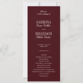 Modern Classic Burgundy Wedding Ceremony Program (Voorkant)