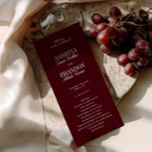 Modern Classic Burgundy Wedding Ceremony Program