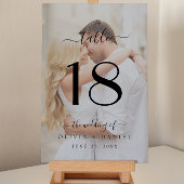 Modern Classic Calligraphy Wedding Photo Kaart