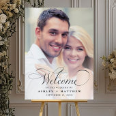 Modern Classic Calligraphy Wedding Welcome Photo Poster