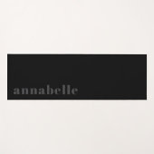 Modern Classic Chic Zwart Minimal Gepersonaliseerd Yogamat (Voorkant (horizontaal))