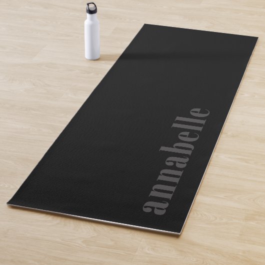 Modern Classic Chic Zwart Minimal Gepersonaliseerd Yogamat (In situ)