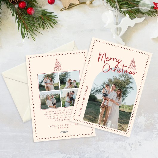 Modern Classic Christmas Photo Elegant Feestdagenkaart