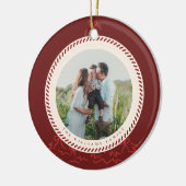 Modern Classic Christmas Photo Elegant  Keramisch Ornament (Links)