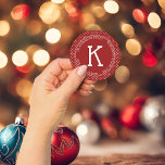 Modern Classic Christmas rustieke rode Stippen Adr Ronde Sticker<br><div class="desc">Modern Classic Christmas Rustic Red Ivory Stippen Adres Stickers Stuur uw geschenken en traktaties af met de speciale touch van gepersonaliseerde adres stickers! Eenvoudig aan te passen met tekst, lettertypen en kleuren. Creëer door Zazzle pro designer BK Thompson © exclusief voor Kate’s Creations; neem contact met ons op als je...</div>