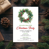 Modern Classic Christmas Wreath Party Invitation Kaart