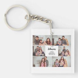 Modern Classic Custom 6 Familie Fotocollage Sleutelhanger