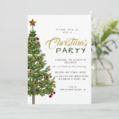 Modern Classic Decorated Christmas Tree Holiday Kaart (Staand voorkant)