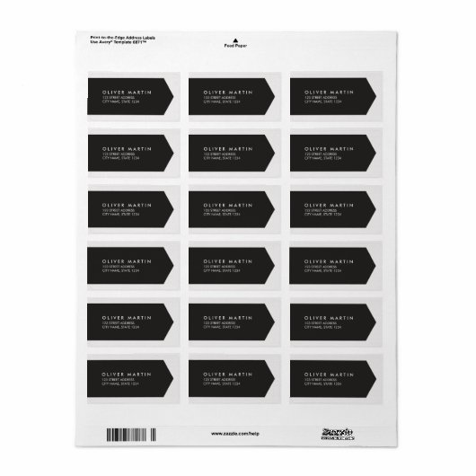 Modern Classic donkergrijs en lichtgrijs Adresetik Etiket (Full Sheet)