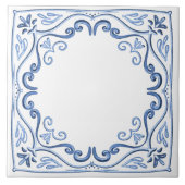 Modern Classic Dusty Blue en White Tegeltje (Voorkant)