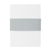 Modern Classic Dusty Blue Striped Wedding Uitnodigingen Wikkel (Achterkant Voorbeeld)
