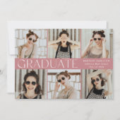 Modern Classic Dusty Roos 6 Foto Afstuderen Aankondiging (Voorkant)