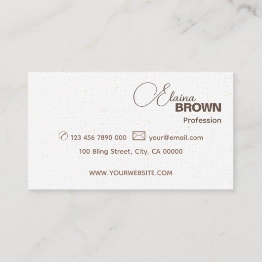 Modern Classic Eenvoudig Lichtgrijs met Logo Elega Visitekaartje (Achterkant)