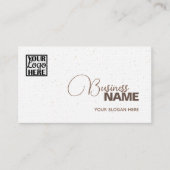 Modern Classic Eenvoudig Lichtgrijs met Logo Elega Visitekaartje (Voorkant)