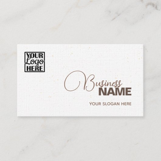 Modern Classic Eenvoudig Lichtgrijs met Logo Elega Visitekaartje (Voorkant)