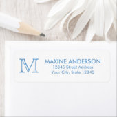 Modern Classic Elegant Chic Dusty Blue Monogram Etiket (Insitu)