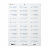 Modern Classic Elegant Chic Dusty Blue Monogram Etiket (Full Sheet)
