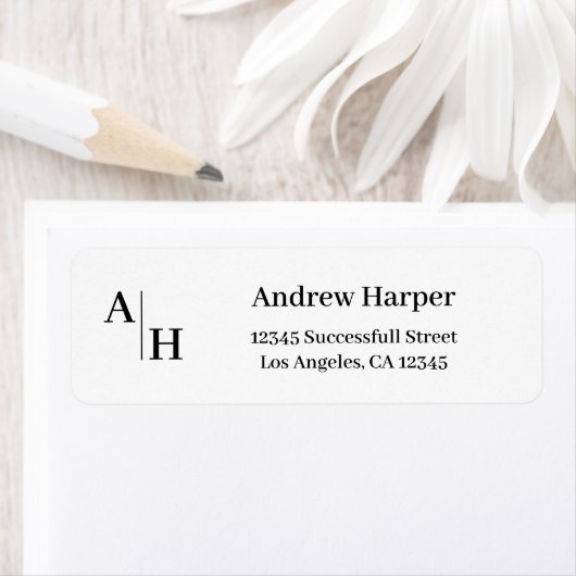 Modern Classic Elegant Custom Monogram Initiaal Etiket (Insitu)