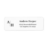 Modern Classic Elegant Custom Monogram Initiaal Etiket (Voorkant)