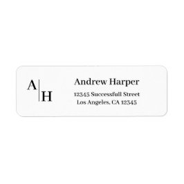 Modern Classic Elegant Custom Monogram Initiaal Etiket