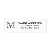 Modern Classic Elegant Custom Monogram Initiaal Etiket (Voorkant)