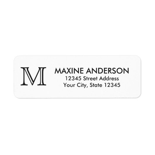 Modern Classic Elegant Custom Monogram Initiaal Etiket (Voorkant)