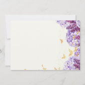 Modern Classic Elegant Lila Hydrangea Boho Bridal Kaart (Achterkant)