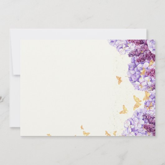 Modern Classic Elegant Lila Hydrangea Boho Bridal Kaart (Achterkant)