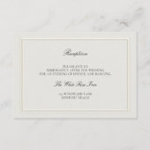 Modern Classic Elevated Ecru Wedding Reception Informatiekaartje (Voorkant)