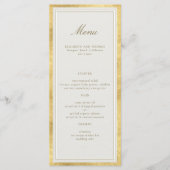 Modern Classic Elevated Gold Ecru Formal Wedding Menu (Voorkant)