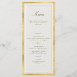Modern Classic Elevated Gold Ecru Formal Wedding Menu