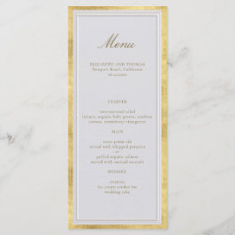 Modern Classic Elevated Gold Ivory Formal Wedding Menu