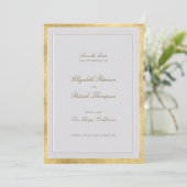 Modern Classic Elevated Gold Ivory Formal Wedding Save The Date (Staand voorkant)
