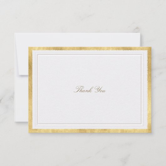 Modern Classic Elevated Gold Pearl Formal Wedding Bedankkaart (Voorkant)