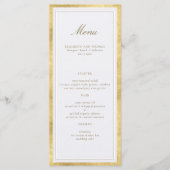 Modern Classic Elevated Gold Pearl Formal Wedding Menu (Voorkant)