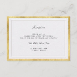 Modern Classic Elevated Pearl Gold Wedding Details Informatiekaartje