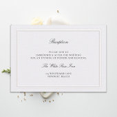 Modern Classic Elevated Pearl Wedding Reception Informatiekaartje