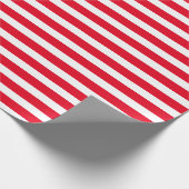 Modern Classic Feestelijk Rood en Wit Gestreept Cadeaupapier (Hoek)