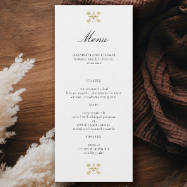 Modern Classic Formal Golden Lys Ivory Wedding Menu