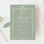 Modern Classic Frame Bridal Shower Sage Green Kaart
