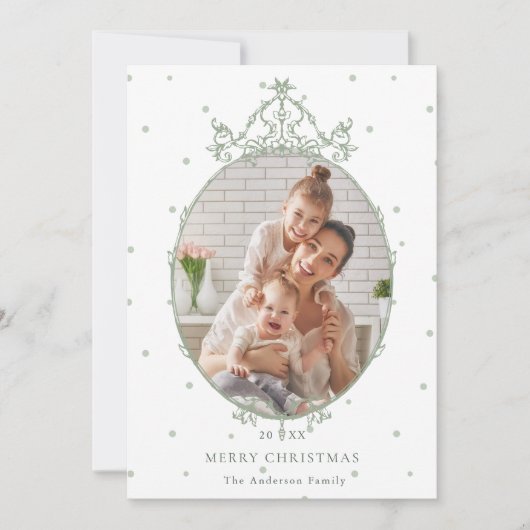 Modern Classic Frame Merry Christmas Photo Feestdagenkaart (Voorkant)