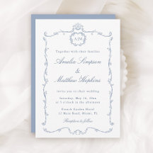 Modern Classic French Frame Wedding Dusty Blue