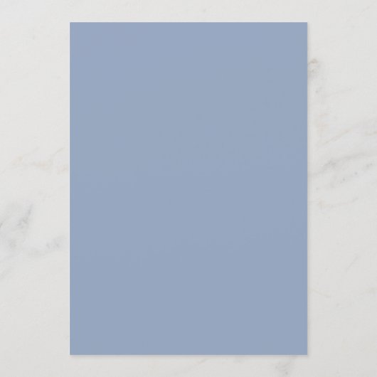 Modern Classic French Frame Wedding Dusty Blue Menu (Achterkant)