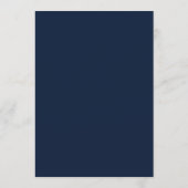 Modern Classic French Frame Wedding Navy Blue Menu (Achterkant)